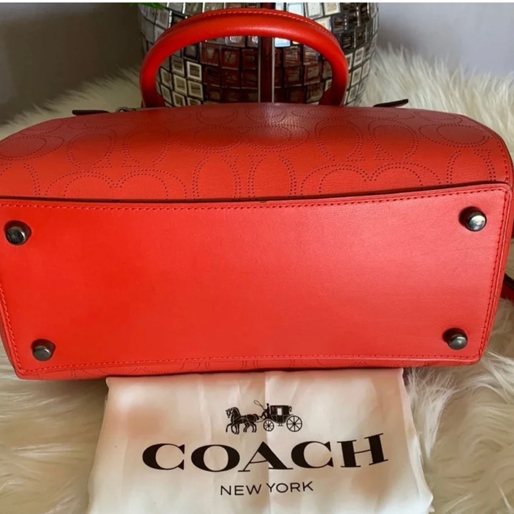 COACH ROWAN SATCHEL/CROSSBODY SIGNATURE LEATHE PURSE - Picture 8 of 11